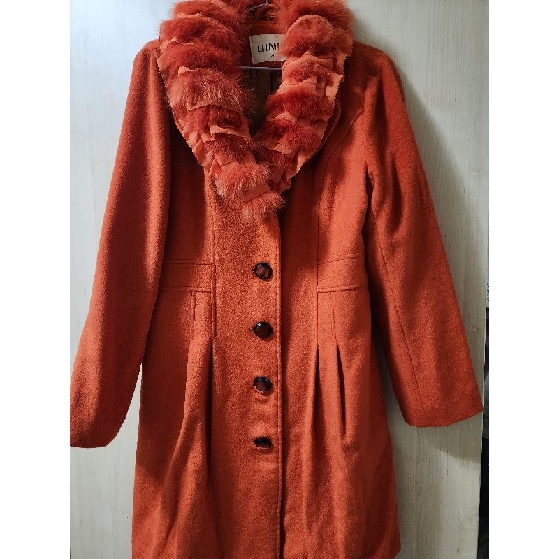UINIS橘色毛皮大衣XL（全新）