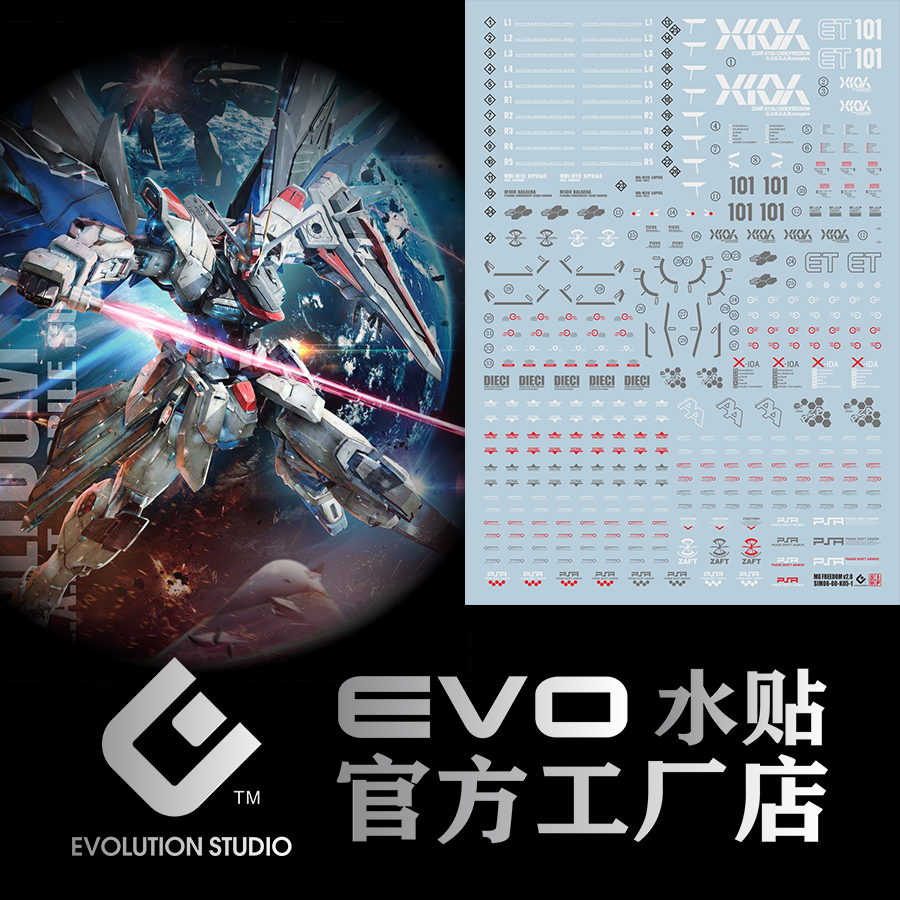 練功神物 【EVO】MG ZGMF-X10A自由2.0細節模型專用水貼