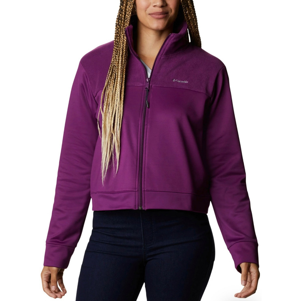 美國購入COLUMBIA紫色短版刷毛外套S號