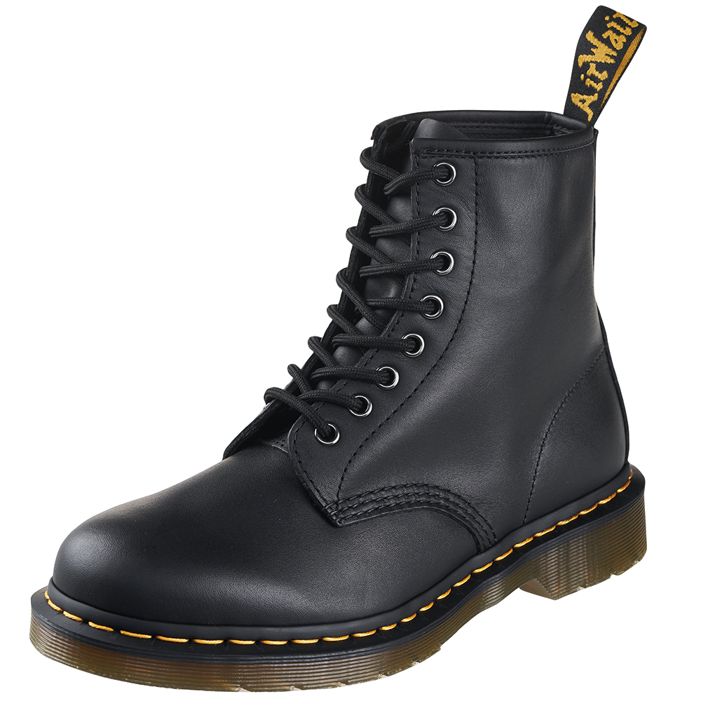 Dr.Martens 馬汀 1460 nappa 軟皮霧面平底8孔綁帶短筒靴 馬丁中性款 黑 男女休閒鞋11822002