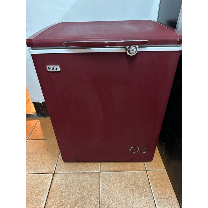 二手  Kolin 歌林  100L冷藏/冷凍二用臥式冰櫃KR-110F02-紅色