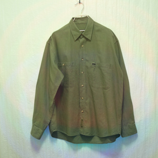 三件7折🎊 Timberland 襯衫 長袖襯衫 綠 棉麻 極稀有 老品 復古 古著 Vintage