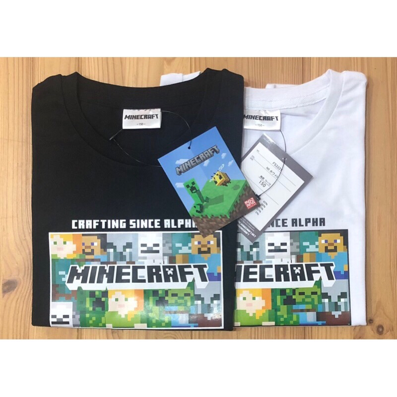 現貨日本童裝夏季新品Minecraft麥塊苦力怕史蒂夫男童大童短袖上衣tee150cm-160cm童裝小學生最愛