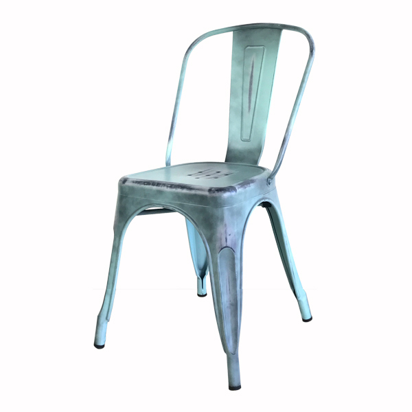 LOFT 工業復古 Tolix高背餐椅 經典款 可堆疊 做舊淺藍 CH001-SBL