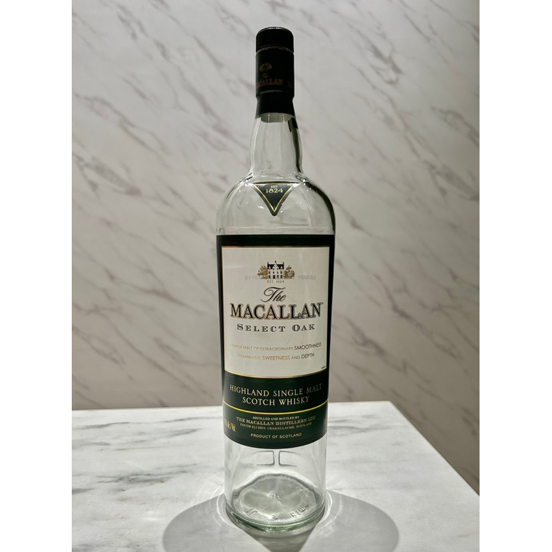 麥卡倫 1824 橡木桶精選《綠標》單一麥芽蘇格蘭威士忌 1L「空酒瓶+空盒」