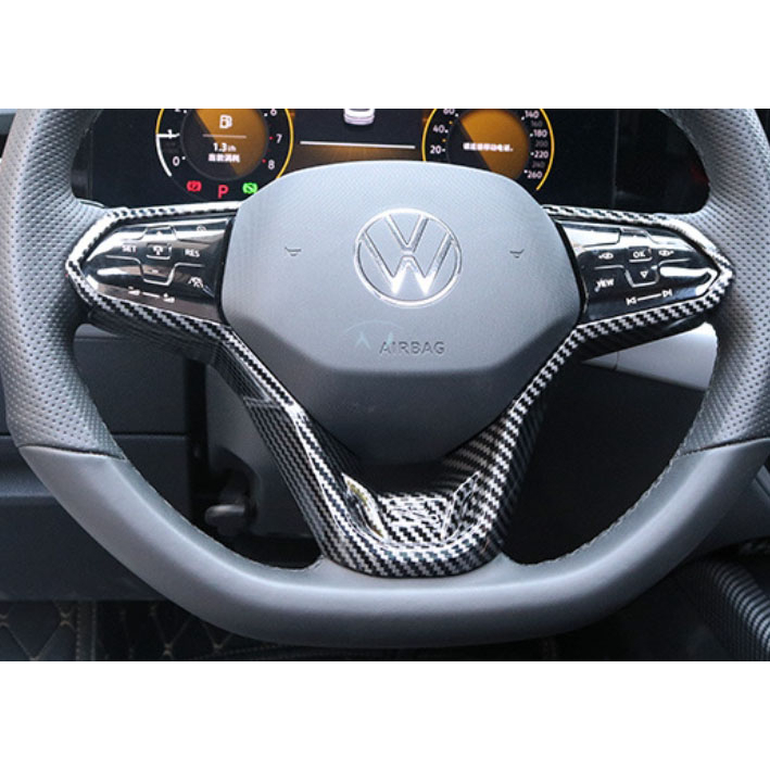 ~歐力斯~福斯 VW 22-24年 小改款 T-ROC TROC 方向盤框 方向盤裝飾框 方向盤裝飾片 碳纖維紋