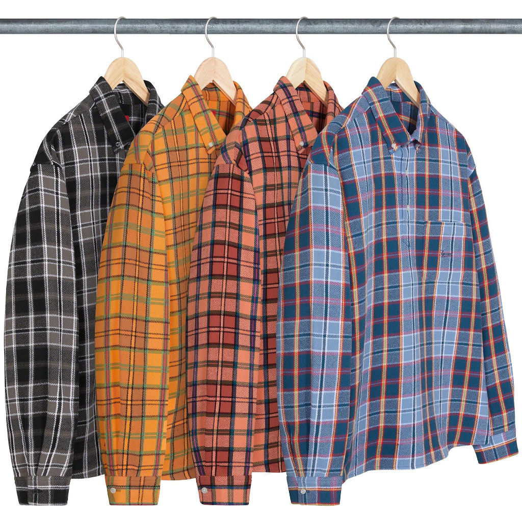 【紐約范特西】預購 SUPREME SS23 PULLOVER PLAID FLANNEL SHIRT 襯衫