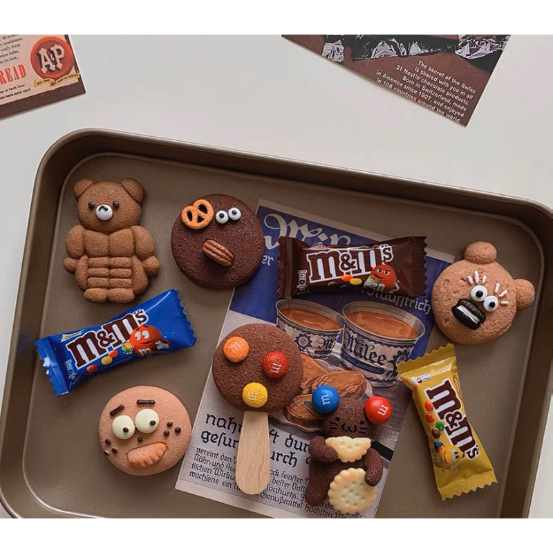 🇰🇷韓國ins 趣味冰箱貼 mm巧克力🍫 巧克力小熊🏠家居裝飾 趣味餅乾🍪 零食磁鐵