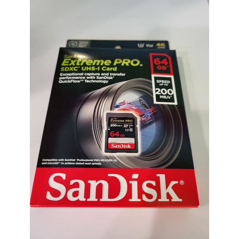 板橋區自取＄390 公司貨 SanDisk Extreme Pro SDXC U3 64GB 記憶卡 讀200MB