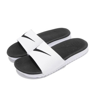 S.G NIKE KAWA SLIDE 拖鞋 819352-100 黑白 舒適 軟底 大童 女鞋