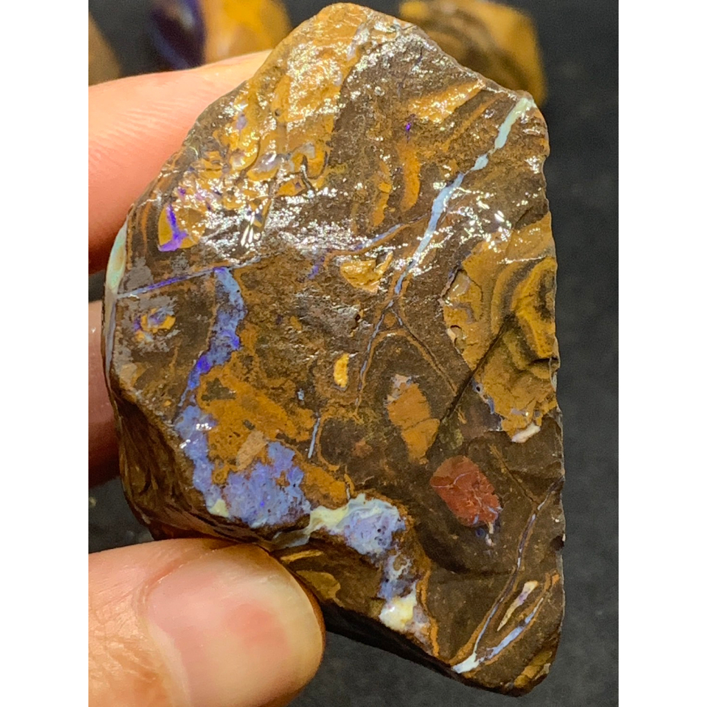 茱莉亞 澳洲蛋白石 礫背蛋白石原礦 編號Ｒ47 原石 boulder opal 歐泊 澳寶 閃山雲 歐珀