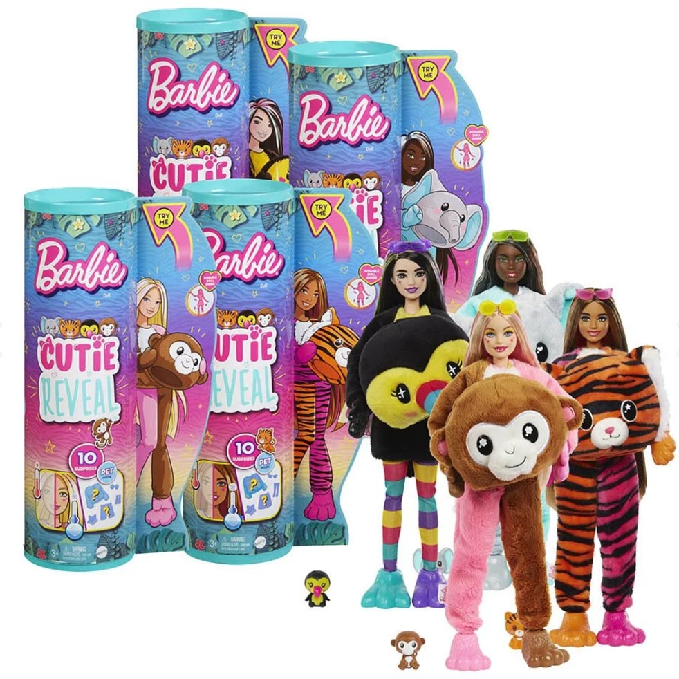 &lt;正版現貨&gt; Mattel 全新 Barbie 芭比驚喜造型娃娃-叢林動物系列 四款可選 芭比娃娃 Barbie芭比電影