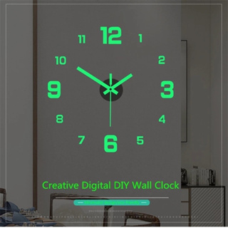 現貨+預購 創意簡約夜光數字時鐘、歐式diy掛鐘 、書房客廳免打孔牆貼鐘錶