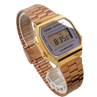 【金台鐘錶】CASIO卡西歐 復古電子錶 生活防水 (玫瑰金) A168WECM-5