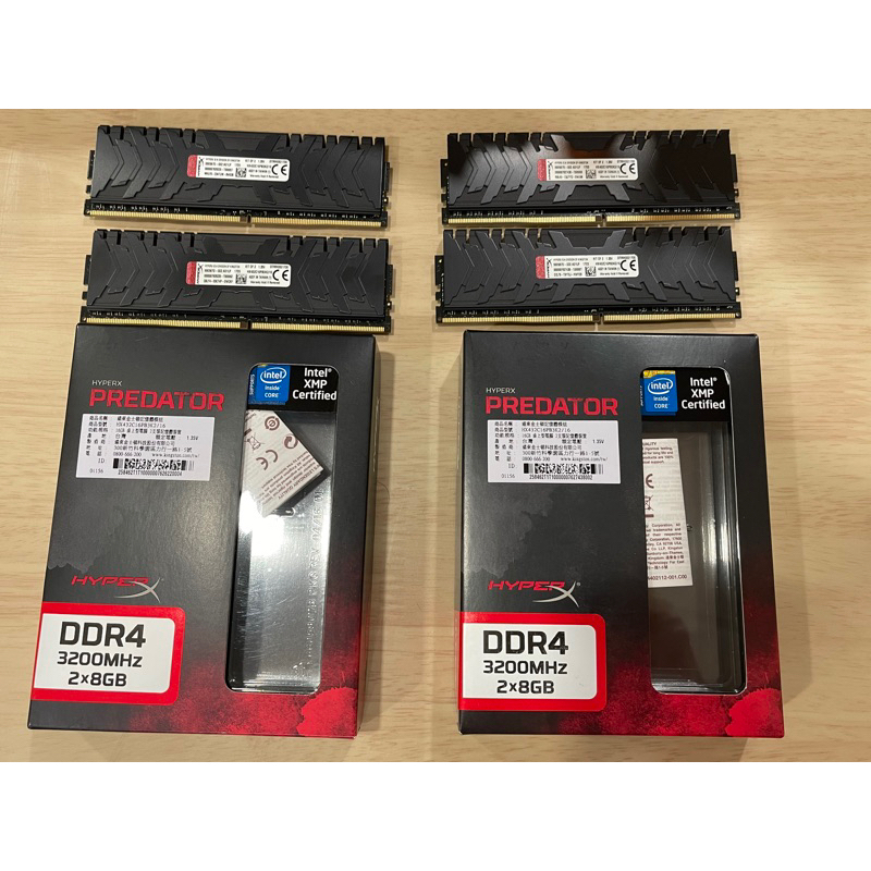 金士頓 Kingston HyperX Predator DDR4 3200 8G*2(16G一組）