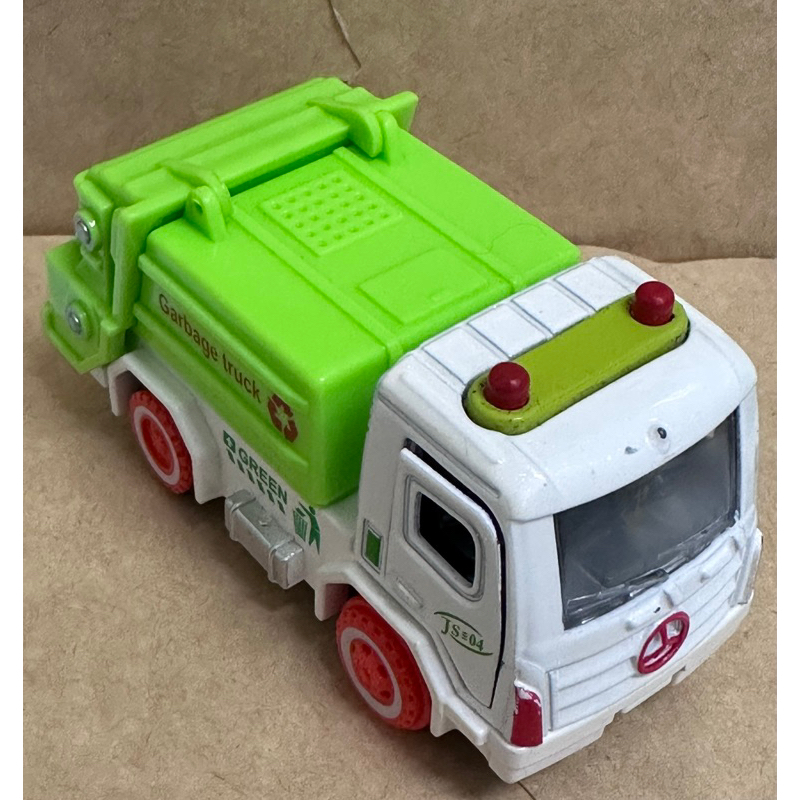 （二手玩具）兒童垃圾車小車玩具 迷你合金迴力車 回收車 寶寶小車車 可開門 金屬模型汽車
