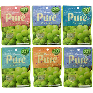 Kanro Pure Gummy 軟糖 麝香葡萄風味 56g x 6 袋 日本零食 日本直郵