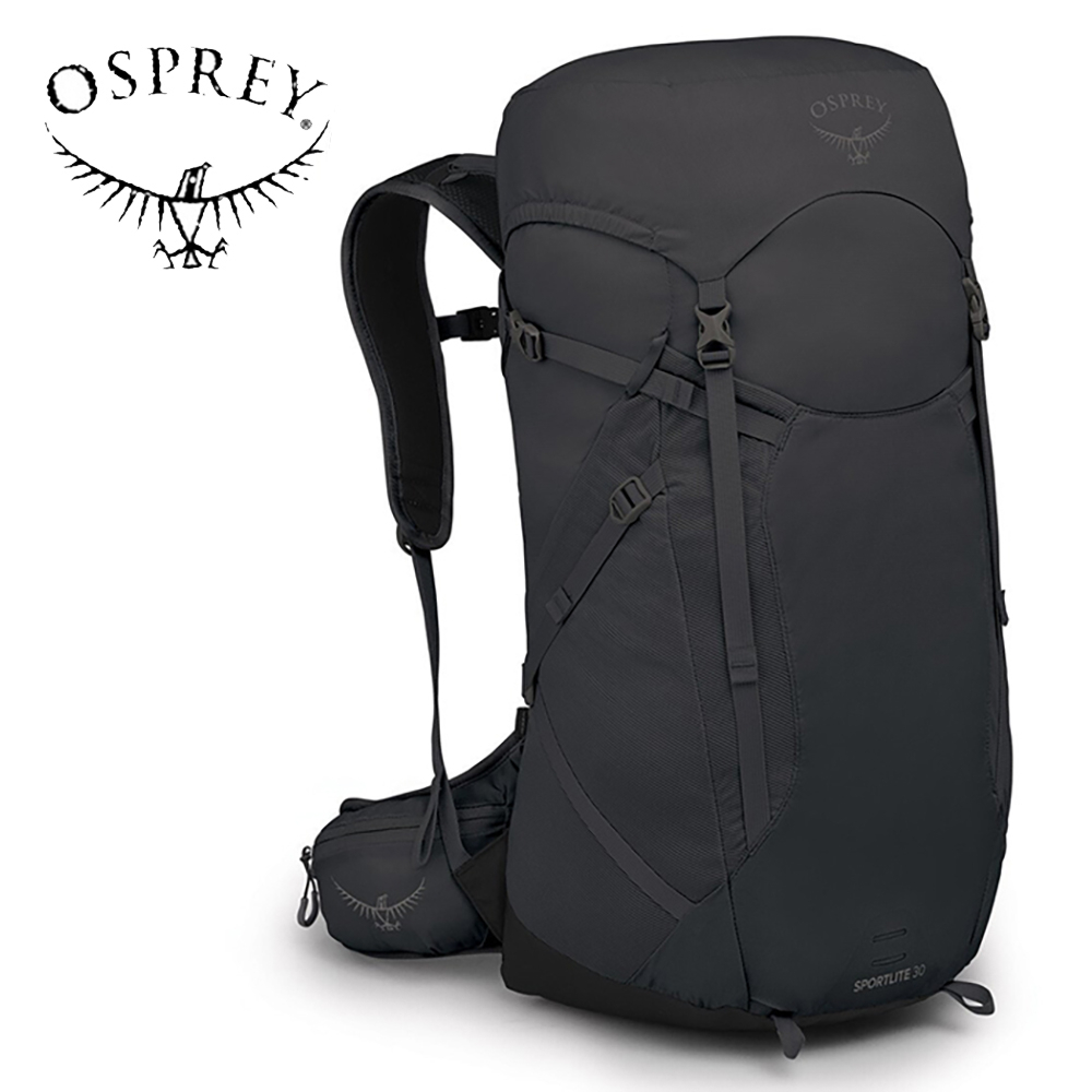 【Osprey 美國】Sportlite 30 輕量健行背包 30L 深碳灰｜專業多用途功能運動背包 登山背包 旅行背包