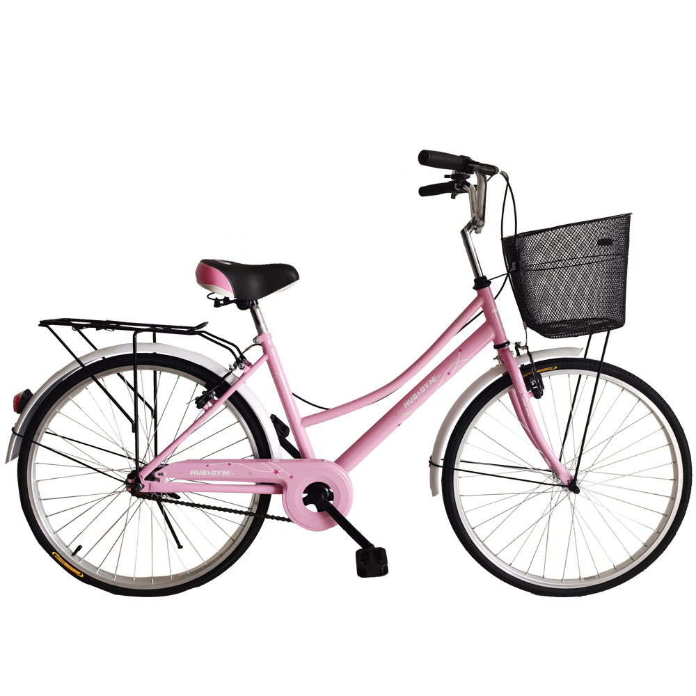 【H&amp;D】24吋單速淑女車  DIY版| 代步腳踏車 附菜藍貨架方便載貨 舒適大座墊 | 可成車寄送 車架一年保固