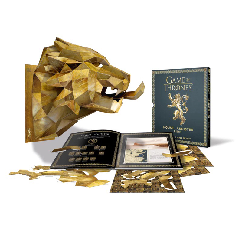 ◤近全新 冰與火之歌Game of Throne權力的遊戲 3D紙模型 House Lannister Lion牆飾
