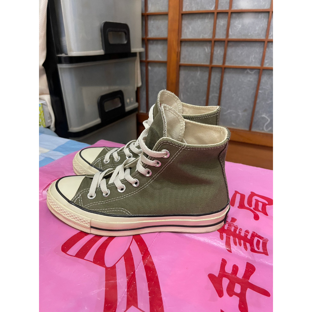 「 二手鞋 」 Converse 1970 女版高筒帆布鞋 US6（綠）鐵6