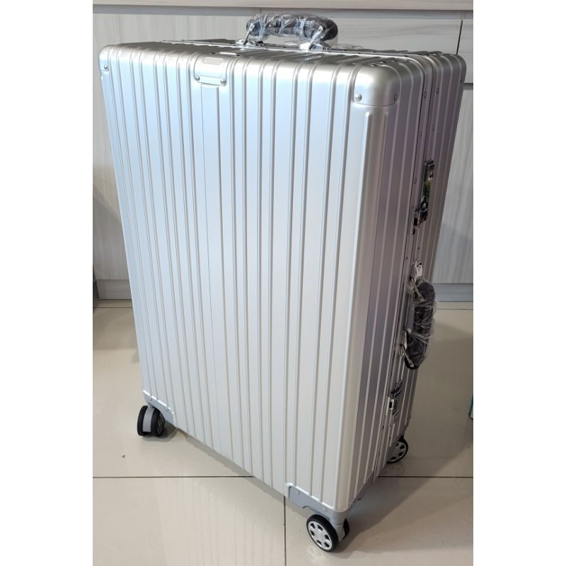 全新28吋行李箱銀色全鋁鎂合金箱體 鋁框TSA海關鎖非PC非abs塑膠出國旅行專用