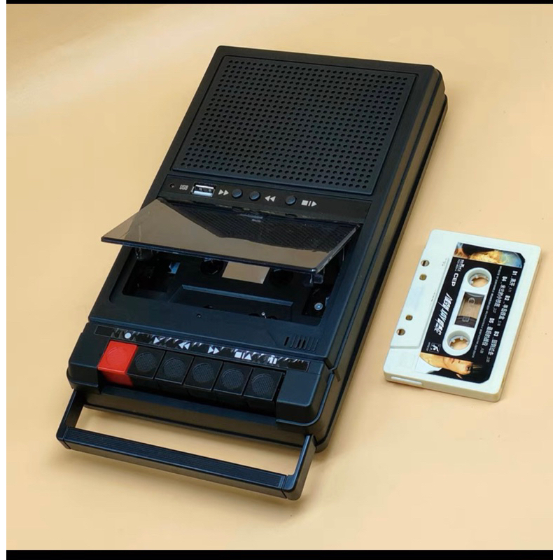 新版現代 錄音機 磁碟卡帶播放器USB播放機Retro shoebox