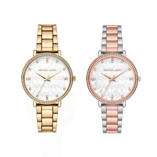 【michael kors】晶鑽奢華logo時尚腕錶 mk4667 (半玫瑰金色) / mk4666 (金色) 38mm