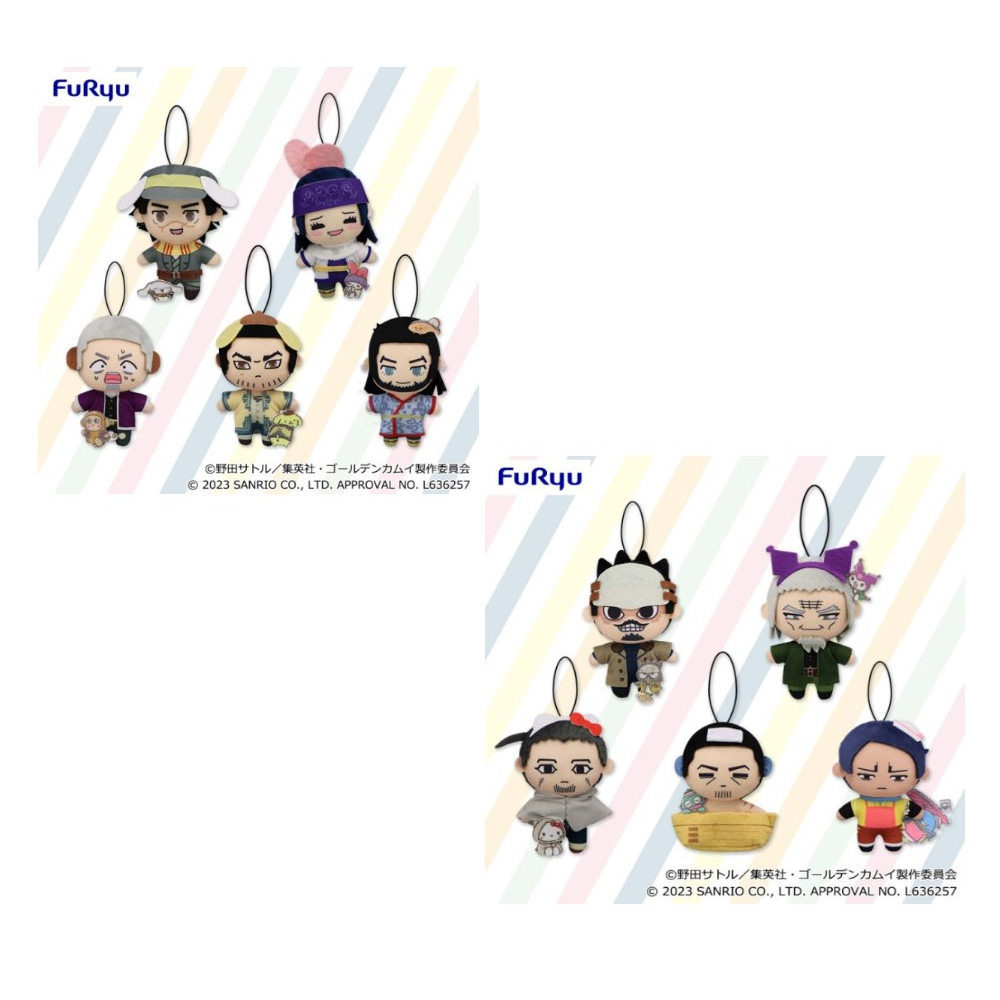 🐈幸幸貓🐈現貨 日版 FuRyu 景品 黃金神威 × 三麗鷗 娃娃 小玩偶 吊飾