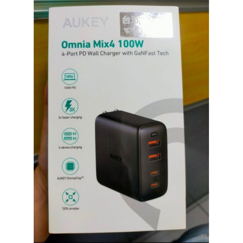 《限量一個》AUKEY快充 4孔充電器 氮化鎵GaN系列 Omnia Mix 4 100W 智選家官網購買