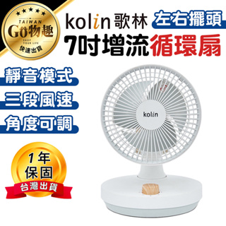 【台灣出貨保固一年】Kolin 歌林 7吋擺頭增流循環扇 風扇 循環扇 小風扇 靜音循環扇 KFC-MN71A