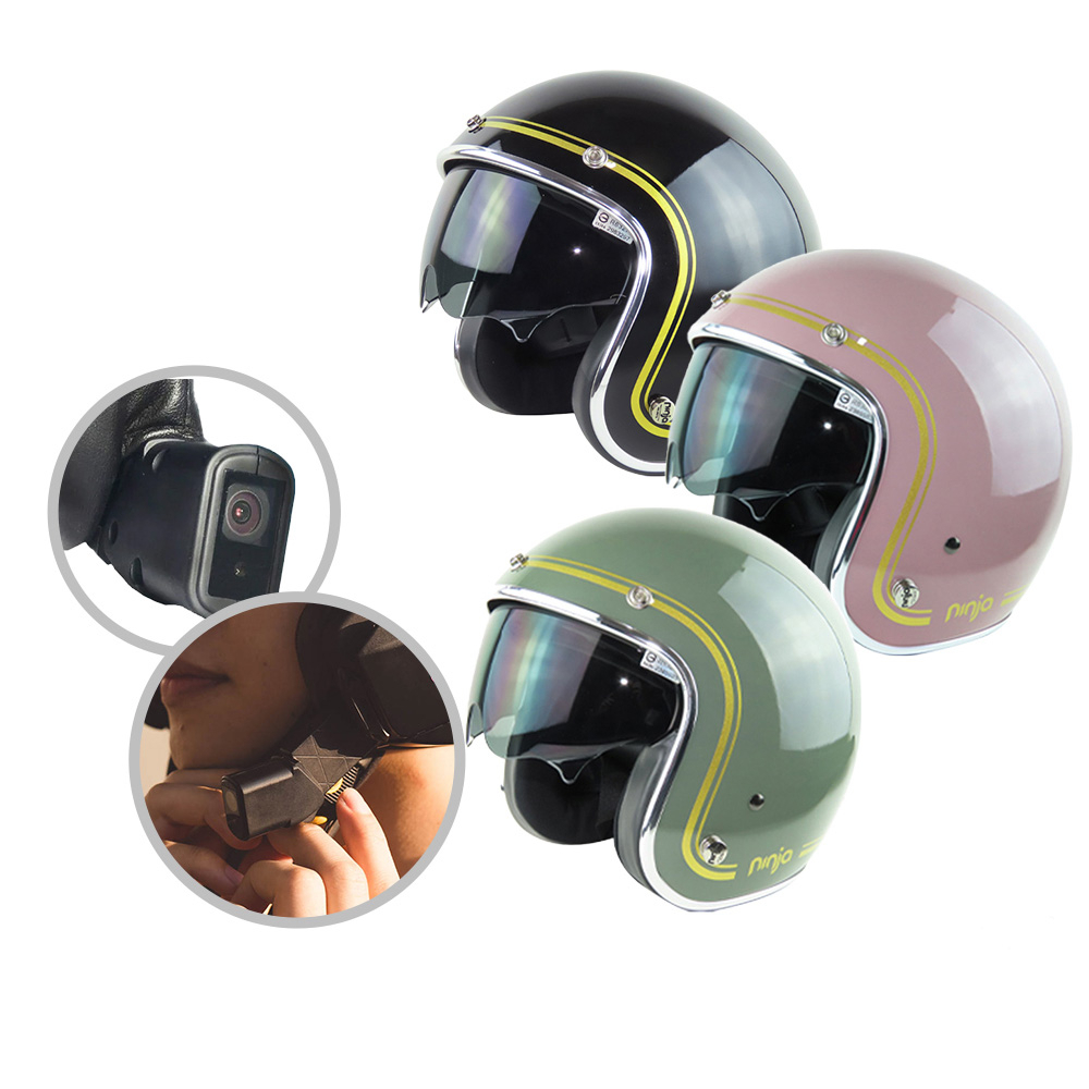 IminiDV X4 ninja KK 內建式 安全帽 行車記錄器 內墨鏡 騎士帽 雙線 記錄器 3/4罩安全帽 素色