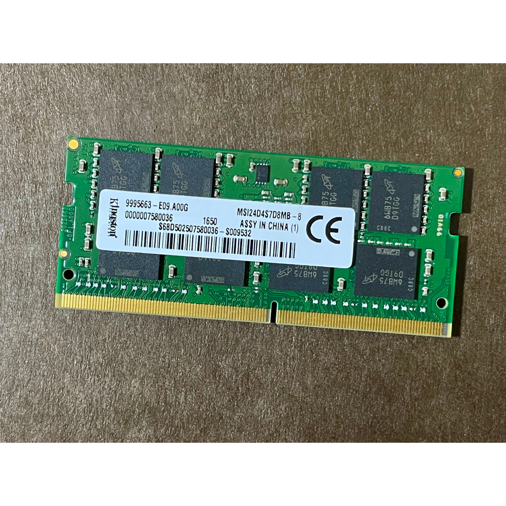 金士頓 Kingston DDR4 2400 8G 8GB MSI24D4S7D8MB-8 筆記型 NB 筆電 RAM