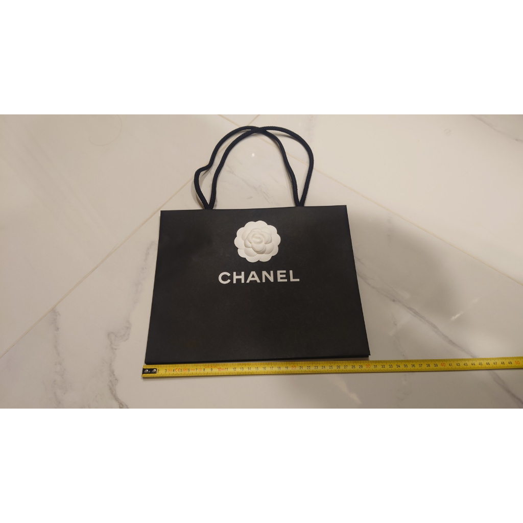 【保存良好品牌紙盒】 香奈兒 Chanel 黑色 紙袋 附 裝飾花