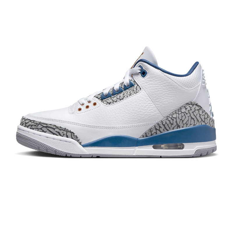 Air Jordan 3 休閒鞋 "Wizards" 巫師 真藍灰水泥 爆裂紋 男款 CT8532-148