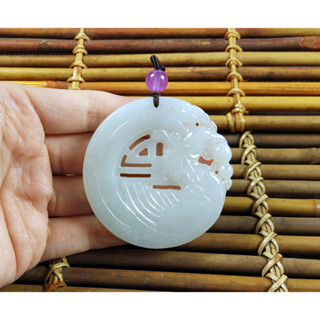 【禾賢行】天然翡翠.緬甸玉.淺綠糯種鏤空雕-鳳凰呈祥.手工精雕墬子.項鍊.玉珮.ZGP0I251580