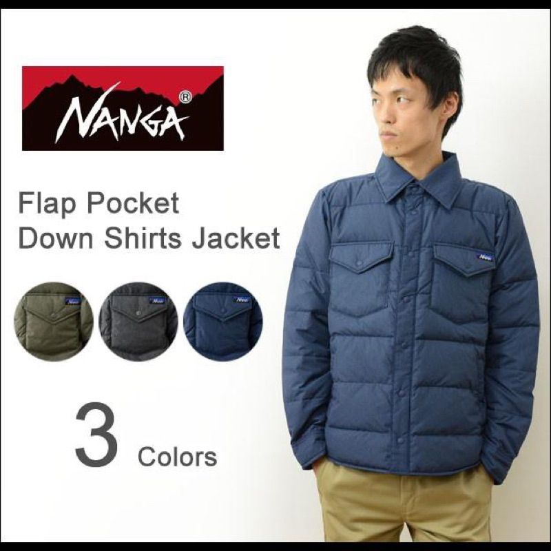 (全新) NANGA  down shirts 羽絨外套 海軍藍 M號