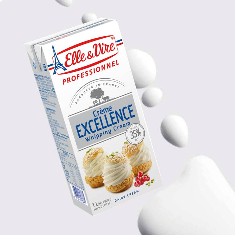 法國愛樂薇動物性鮮奶油Elle &amp; Vire professionnel 鐵塔鮮奶油原裝1公升1L（乳脂肪含量35%)