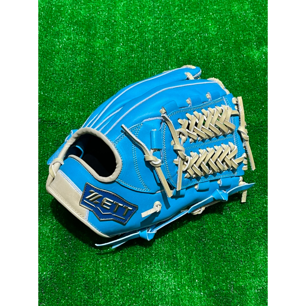 棒球世界ZETT SPECIAL ORDER 訂製款棒壘球手套特價內野網L7檔12吋馬卡龍配色藍標