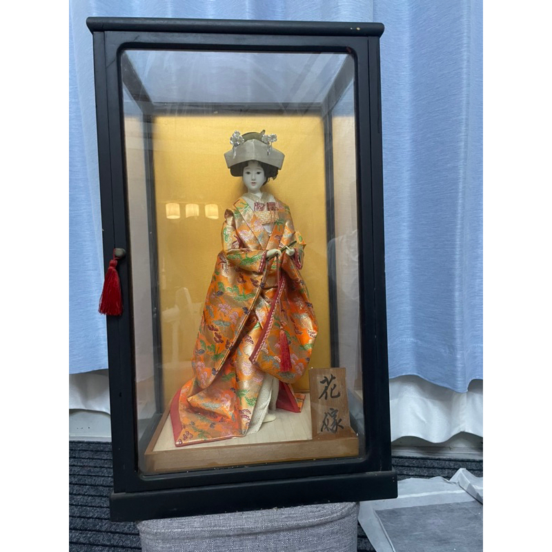 日本花嫁新娘子 日本人形 玻璃櫃娃娃模型中古品古物古董台灣製外銷紀念品 1980年製品
