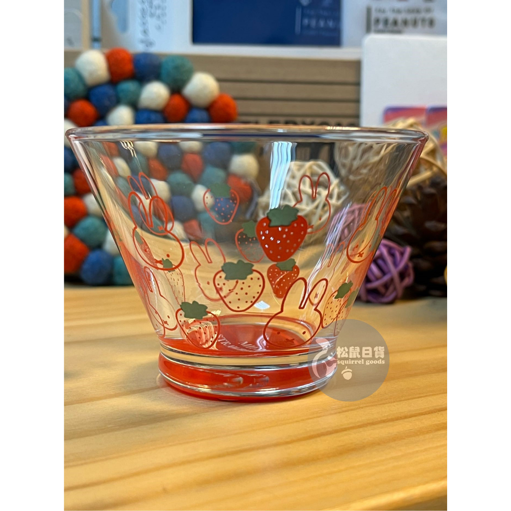 ♡松鼠日貨 ♡日本 正版 米飛兔 米飛 miffy 草莓 玻璃 玻璃杯 冰淇淋杯 點心杯 甜點杯 優格杯 日本製