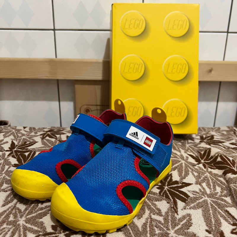 adidas LEGO 黃紅藍 涼鞋 童鞋 19cm