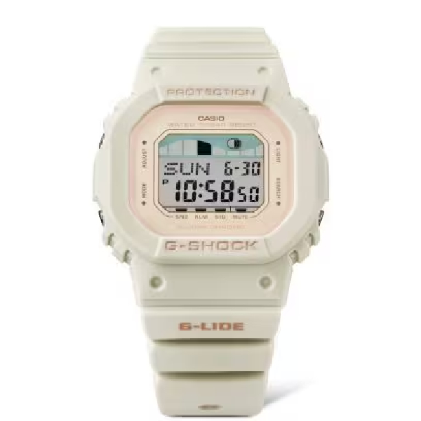 CASIO卡西歐G-LIDE GLX-S5600-7 潮汐月相電子錶/40.5mm/粉x白