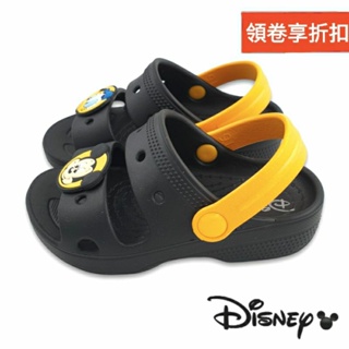 【MEI LAN】迪士尼 Disney (童) 米奇 不對稱 立體造型飾片 輕量 防水 涼鞋 3001 黑 另有粉、綠色