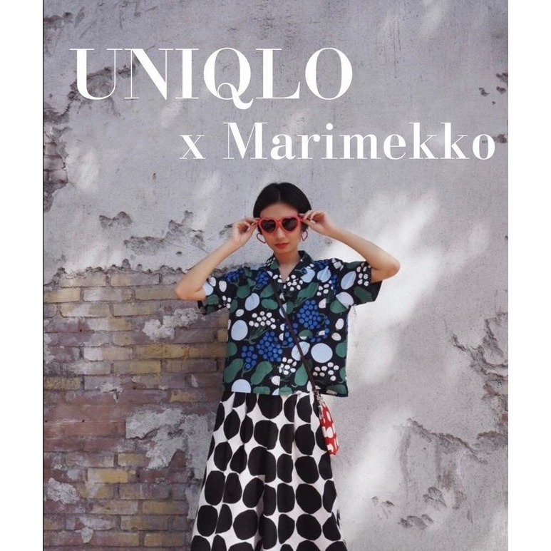 Uniqlo Marimekko聯名 水洗棉印花襯衫。標S碼/胸53/長56《emmashop》23B43028