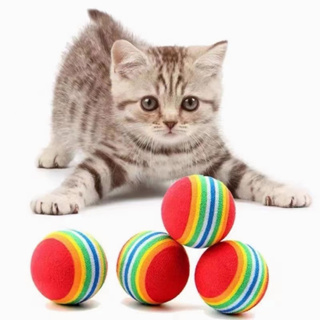 狗有貓膩貓咪彩虹彈力球逗貓玩具貓咪磨牙解悶