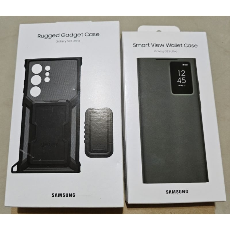 三星SAMSUNG Galaxy S23 Ultra 5G 軍規型多功能保護殼 黑 全透視感應 卡夾式保護殼 綠