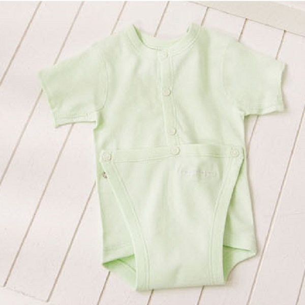 【DJ媽咪】嬰幼兒 純棉 前開扣 機能款 包臀衣 哈衣 包屁衣 綠色