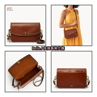 FOSSIL Ainsley 新款真皮翻蓋斜揹包 | Belle.J 美國專業代購
