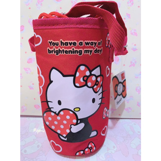 ♥小花花日本精品♥ Hello Kitty 束口式 水壺袋 紅色 可斜背 可手提 付背帶 ~ 8